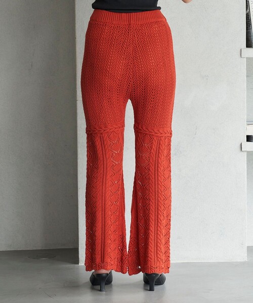 FREAK'S STORE(フリークスストア)の「FREAK’S STORE/フリークスストア The Yarn. 柄編みニットパンツ/シアーニットパンツ(その他パンツ・レディース・オレンジ/ブラック・フリ-)」の13枚目の写真