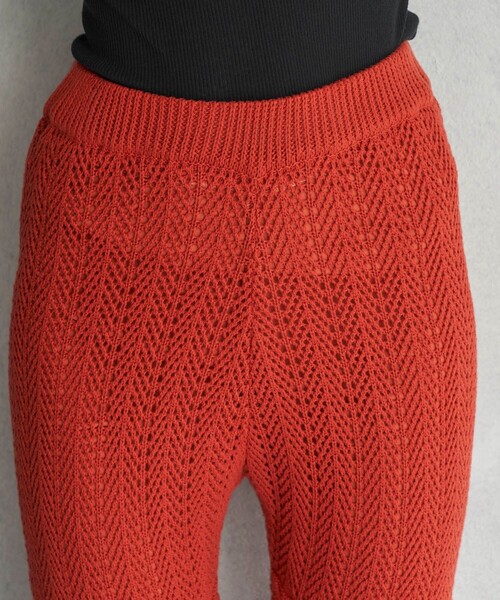 FREAK'S STORE(フリークスストア)の「FREAK’S STORE/フリークスストア The Yarn. 柄編みニットパンツ/シアーニットパンツ(その他パンツ・レディース・オレンジ/ブラック・フリ-)」の14枚目の写真