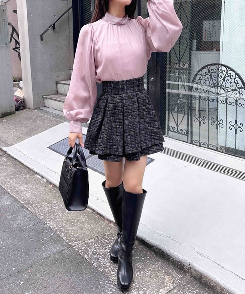 INGNI（イング）の「ラメシアー2Wayリボンブラウス（シャツ/ブラウス・レディース・ブラック/オフホワイト/ピンク系5・M）」の10枚目の写真