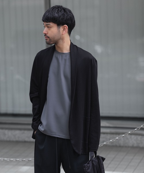 ◆美品 23AW ATTACHMENT ダブルフェイスカラーレスカーディガン ATTACHMENT カーディガン コットンダブルフェイス カラーレス