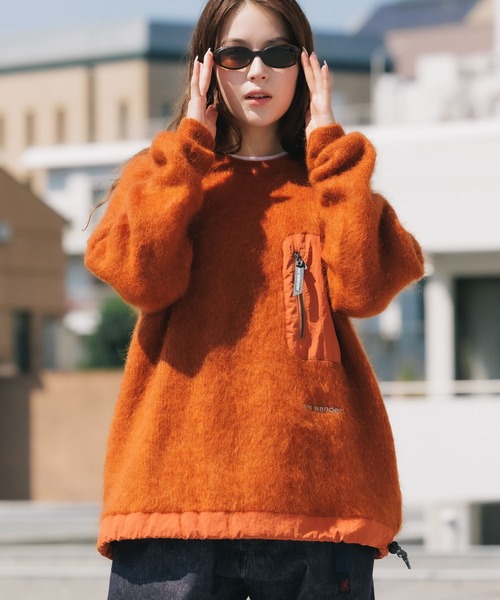 and wander／アンドワンダー　mohair wool sweater セール】and wander/アンドワンダー Mohair Wool Sweater