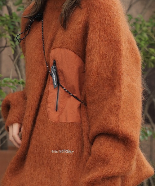 and wander/アンドワンダー Mohair Wool Sweater セーター（ニット