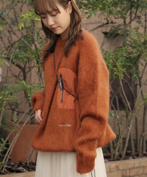 and wander／アンドワンダー　mohair wool sweater セール】and wander/アンドワンダー Mohair Wool Sweater