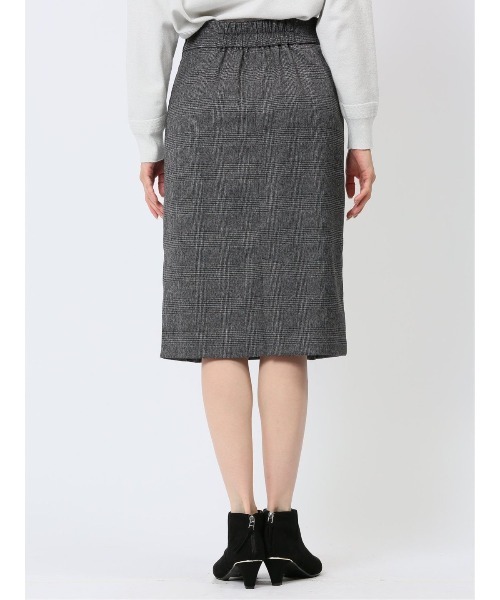 m.f.editorial(エムエフエディトリアル)の「【表地ストレッチ ウォッシャブル】m.f.エディトリアル レディース ビット付き チェック柄タイトスカート(スカート・レディース・ブラウン/ブラック×ホワイト・S/MEDIUM/LARGE)」の7枚目の写真