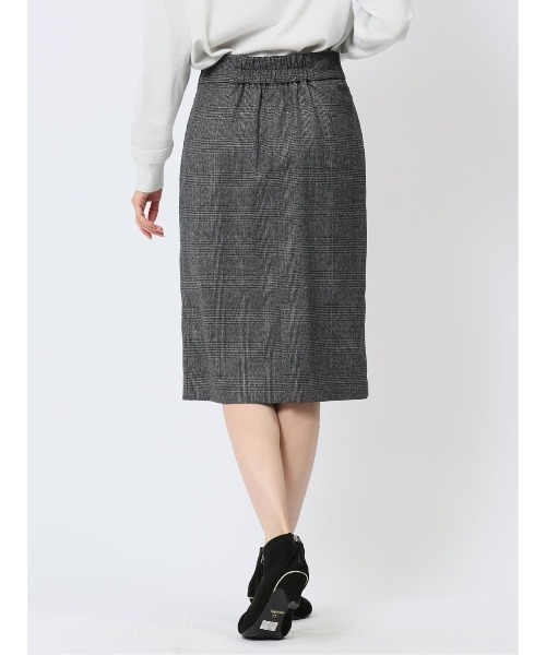 m.f.editorial(エムエフエディトリアル)の「【表地ストレッチ ウォッシャブル】m.f.エディトリアル レディース ビット付き チェック柄タイトスカート(スカート・レディース・ブラウン/ブラック×ホワイト・S/MEDIUM/LARGE)」の11枚目の写真