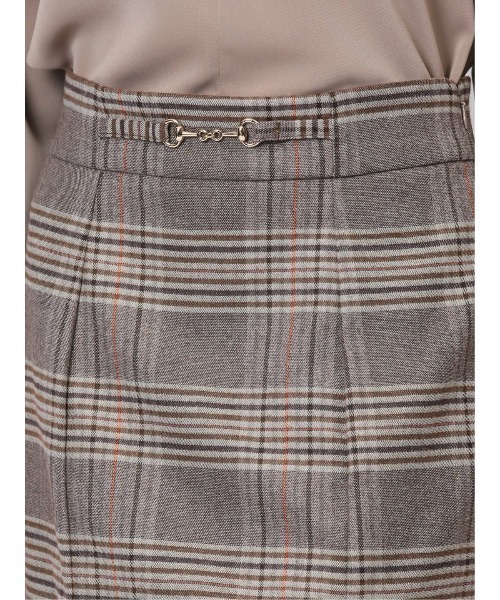 m.f.editorial(エムエフエディトリアル)の「【表地ストレッチ ウォッシャブル】m.f.エディトリアル レディース ビット付き チェック柄タイトスカート(スカート・レディース・ブラウン/ブラック×ホワイト・S/MEDIUM/LARGE)」の19枚目の写真