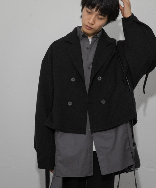 SENSE OF PLACE by URBAN RESEARCH（センスオブプレイスバイアーバンリサーチ）の「『わたべ×SOP』『セットアップ対応』ツイードダブルブレストショートジャケット（その他アウター・メンズ・ブラック系その他/ブラック・MEDIUM/LARGE）」の10枚目の写真