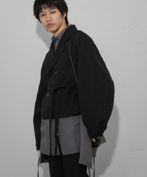 SENSE OF PLACE by URBAN RESEARCH（センスオブプレイスバイアーバンリサーチ）の「『わたべ×SOP』『セットアップ対応』ツイードダブルブレストショートジャケット（その他アウター・メンズ・ブラック系その他/ブラック・MEDIUM/LARGE）」の12枚目の写真