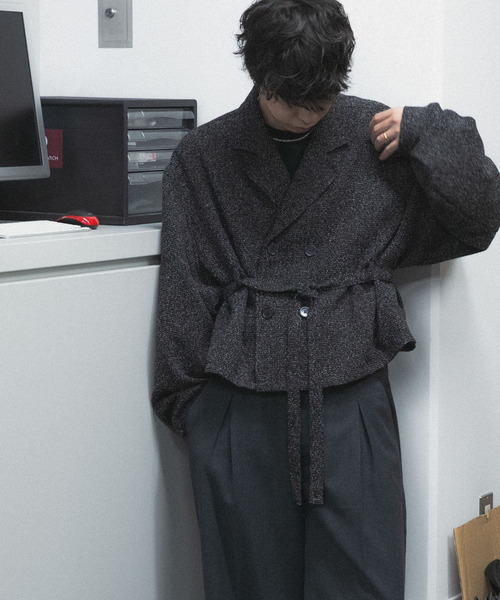 SENSE OF PLACE by URBAN RESEARCH（センスオブプレイスバイアーバンリサーチ）の「『わたべ×SOP』『セットアップ対応』ツイードダブルブレストショートジャケット（その他アウター・メンズ・ブラック系その他/ブラック・MEDIUM/LARGE）」の15枚目の写真