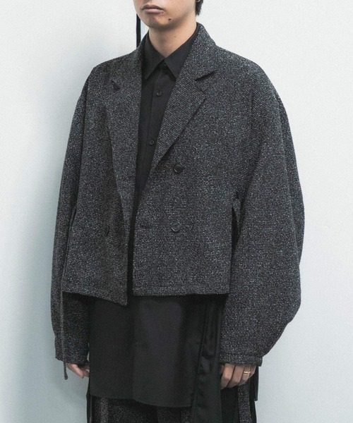 SENSE OF PLACE by URBAN RESEARCH（センスオブプレイスバイアーバンリサーチ）の「『わたべ×SOP』『セットアップ対応』ツイードダブルブレストショートジャケット（その他アウター・メンズ・ブラック系その他/ブラック・MEDIUM/LARGE）」の20枚目の写真