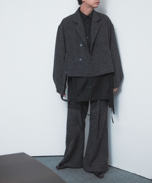 SENSE OF PLACE by URBAN RESEARCH（センスオブプレイスバイアーバンリサーチ）の「『わたべ×SOP』『セットアップ対応』ツイードダブルブレストショートジャケット（その他アウター・メンズ・ブラック系その他/ブラック・MEDIUM/LARGE）」の22枚目の写真