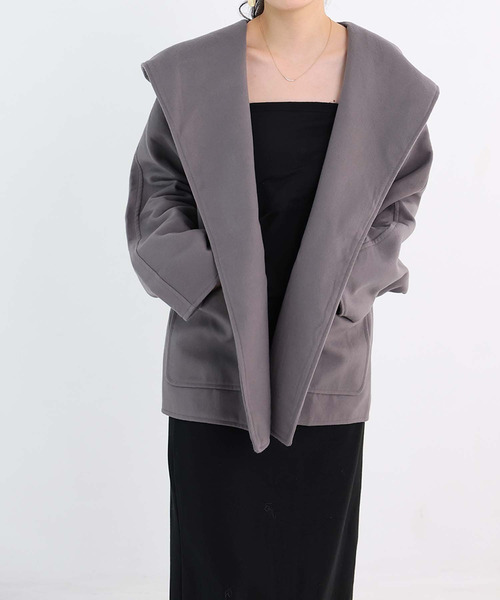 Doula Doula（ドゥーラドゥーラ）の「チェスターフードコート（チェスターコート・レディース・ブラック/ブラウン/ベージュ/チャコールグレー・M/S/L）」の13枚目の写真