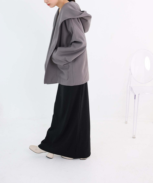 Doula Doula（ドゥーラドゥーラ）の「チェスターフードコート（チェスターコート・レディース・ブラック/ブラウン/ベージュ/チャコールグレー・M/S/L）」の15枚目の写真