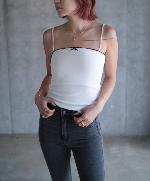 キャミソール Bow strap singlet セール】Bow strap singlet（キャミソール）｜gina tricot