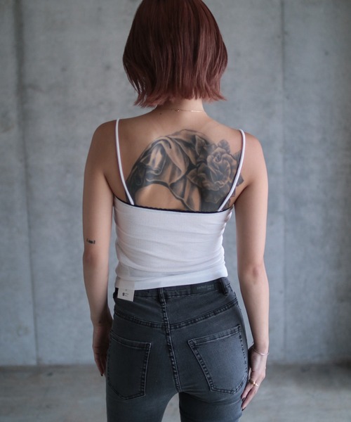 gina tricot(ジーナトリコ)の「Bow strap singlet(キャミソール・レディース・ホワイト・S/XS)」の6枚目の写真