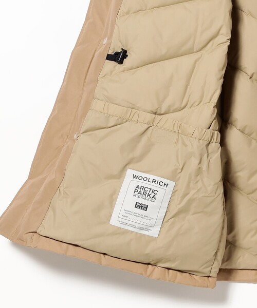 WOOLRICH フード付きダウンジャケット S ベージュ ウールリッチ ダウンジャケット コート パフィープレスコット