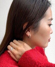 ステンレスビジューリングピアス