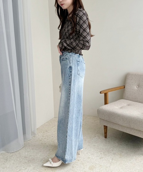 one after another NICE CLAUP(ワンアフターアナザーナイスクラップ)の「シャーリングトップス(Tシャツ/カットソー・レディース・ブラウン/オフホワイト/ブラウン系その他・FREE)」の16枚目の写真