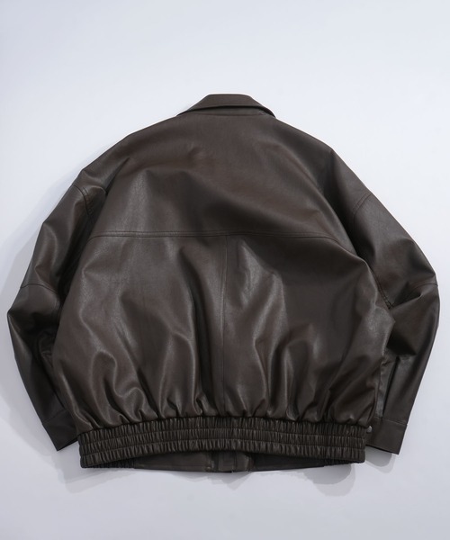 セール】Vintage-like synthetic leather A-2 jacket/ヴィンテージ