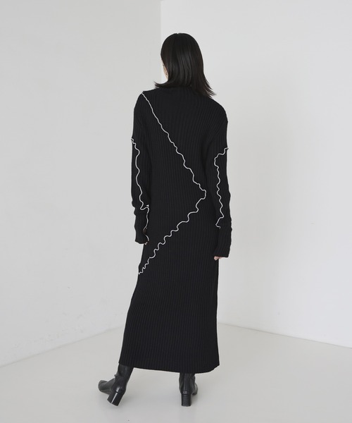 hellam（へラム）の「メロー配色ニットワンピース（ワンピース・レディース・ブラウン/ブラック/グレー・FREE）」の10枚目の写真