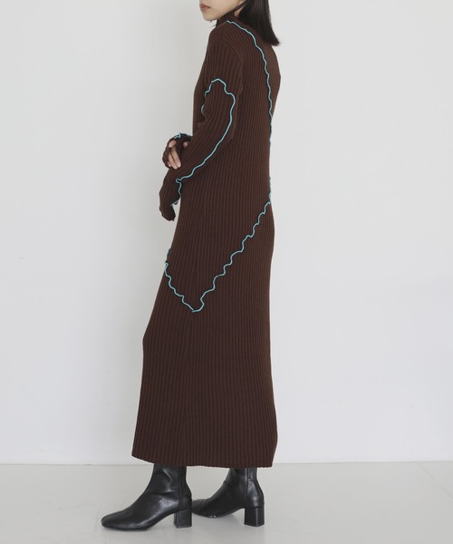 hellam（へラム）の「メロー配色ニットワンピース（ワンピース・レディース・ブラウン/ブラック/グレー・FREE）」の13枚目の写真