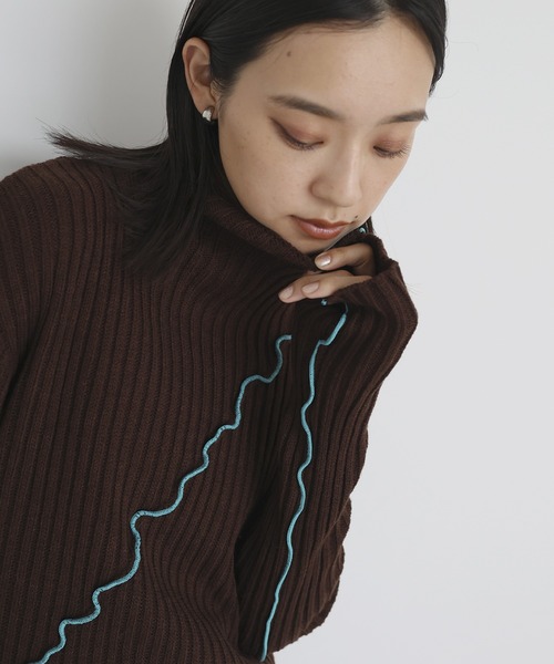 hellam（へラム）の「メロー配色ニットワンピース（ワンピース・レディース・ブラウン/ブラック/グレー・FREE）」の16枚目の写真