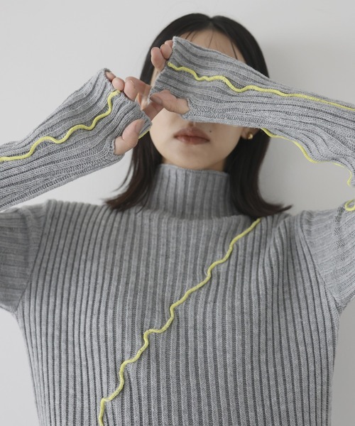 hellam（へラム）の「メロー配色ニットワンピース（ワンピース・レディース・ブラウン/ブラック/グレー・FREE）」の20枚目の写真