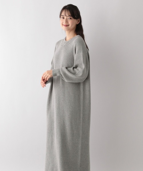 GLOBAL WORK Smile Seed Store（グローバルワーク スマイルシードストア）の「なめらかAラインワンピース/116042（ワンピース・レディース・ベージュ/ブラック/杢グレー・LARGE/SMALL/MEDIUM）」の11枚目の写真