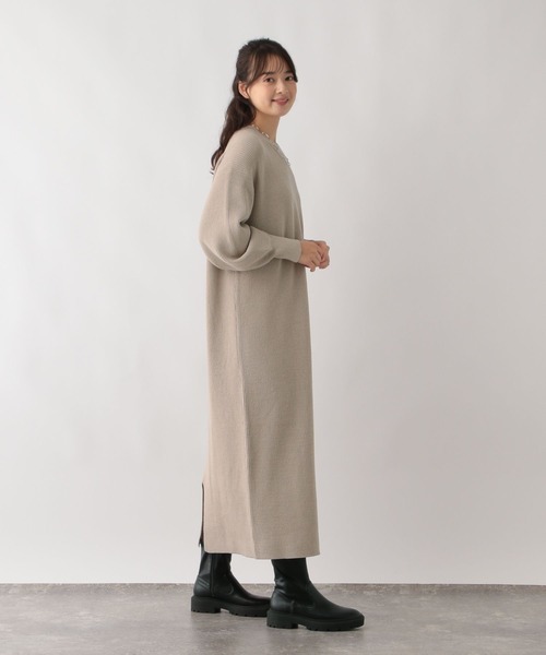 GLOBAL WORK Smile Seed Store（グローバルワーク スマイルシードストア）の「なめらかAラインワンピース/116042（ワンピース・レディース・ベージュ/ブラック/杢グレー・LARGE/SMALL/MEDIUM）」の14枚目の写真