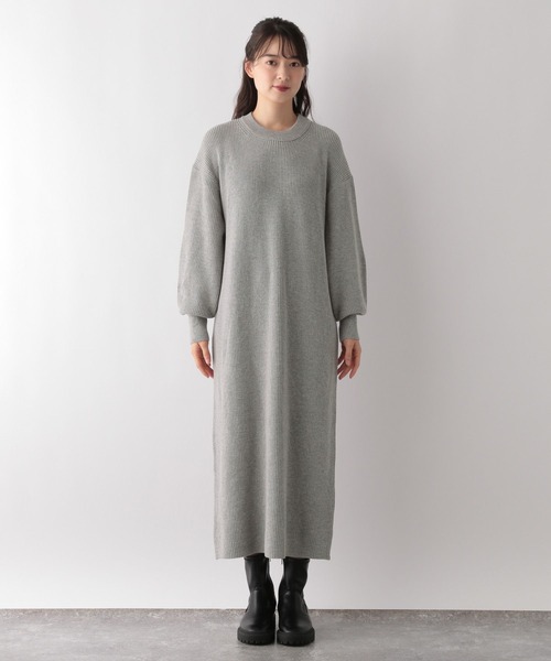 GLOBAL WORK Smile Seed Store（グローバルワーク スマイルシードストア）の「なめらかAラインワンピース/116042（ワンピース・レディース・ベージュ/ブラック/杢グレー・LARGE/SMALL/MEDIUM）」の17枚目の写真