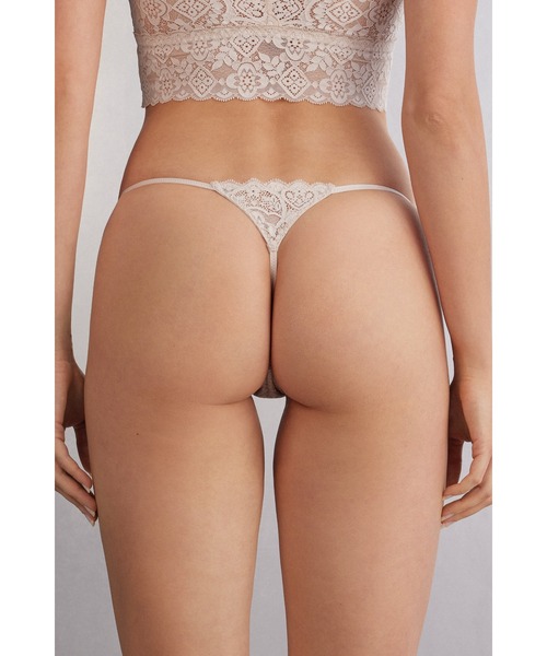 【 】ウエスト ロゴ レース ブラジリアン ショーツ♪ Intimissimi ショーツ レース＆マイクロファイバー エイティーズ