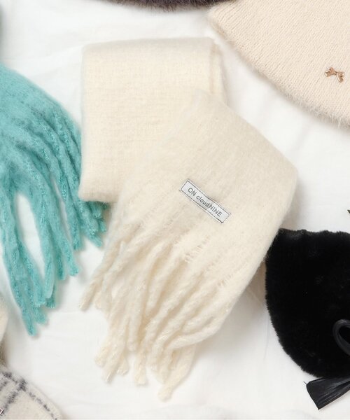 apres les cours（アプレレクール）の「ふわふわシャギーマフラー（マフラー・キッズ・チェック/エメラルド/アイボリー・120/140）」の2枚目の写真