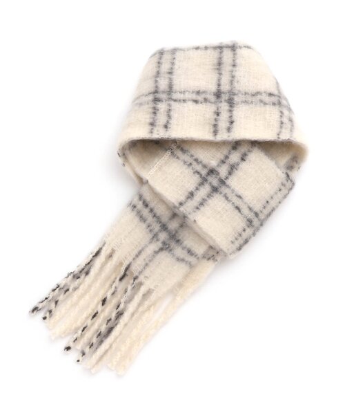 apres les cours（アプレレクール）の「ふわふわシャギーマフラー（マフラー・キッズ・チェック/エメラルド/アイボリー・120/140）」の10枚目の写真