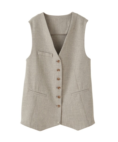 RANAN（ラナン）の「ボタンデザインオーバーサイズジレ（ベスト・レディース・ホワイト/ベージュ/ブラック・M/L/LL）」の13枚目の写真