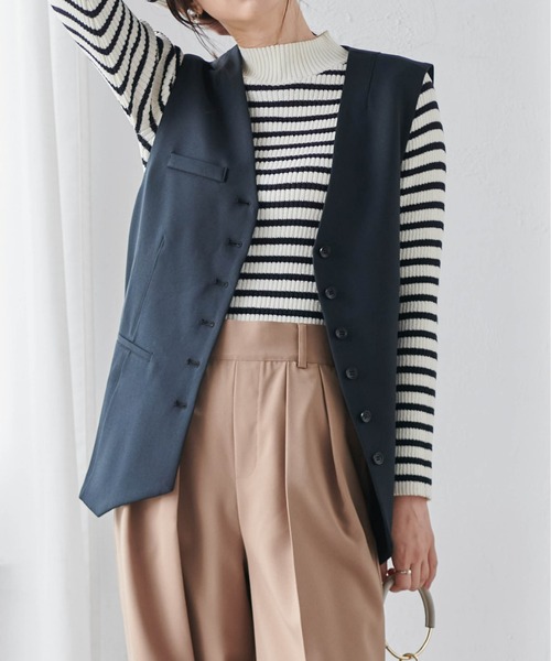 RANAN（ラナン）の「ボタンデザインオーバーサイズジレ（ベスト・レディース・ホワイト/ベージュ/ブラック・M/L/LL）」の14枚目の写真