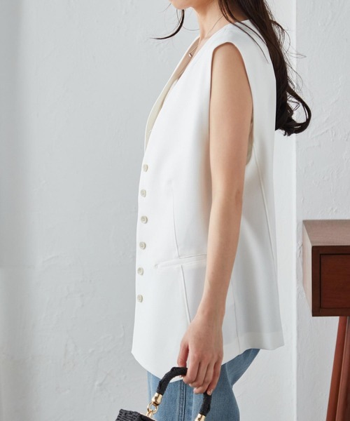 RANAN（ラナン）の「ボタンデザインオーバーサイズジレ（ベスト・レディース・ホワイト/ベージュ/ブラック・M/L/LL）」の19枚目の写真