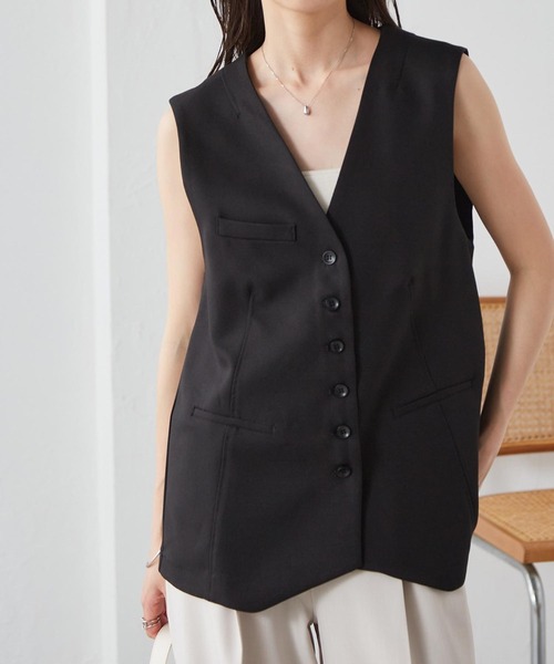 RANAN（ラナン）の「ボタンデザインオーバーサイズジレ（ベスト・レディース・ホワイト/ベージュ/ブラック・M/L/LL）」の21枚目の写真