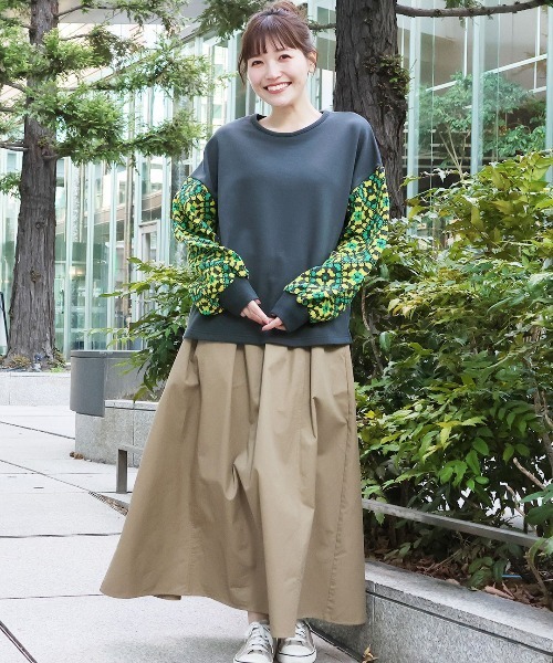 チチカカ（チチカカ）の「クロシェロングスリーブプルオーバー（スウェット・レディース・ピンク/アイボリー/チャコールグレー・FREE）」の4枚目の写真