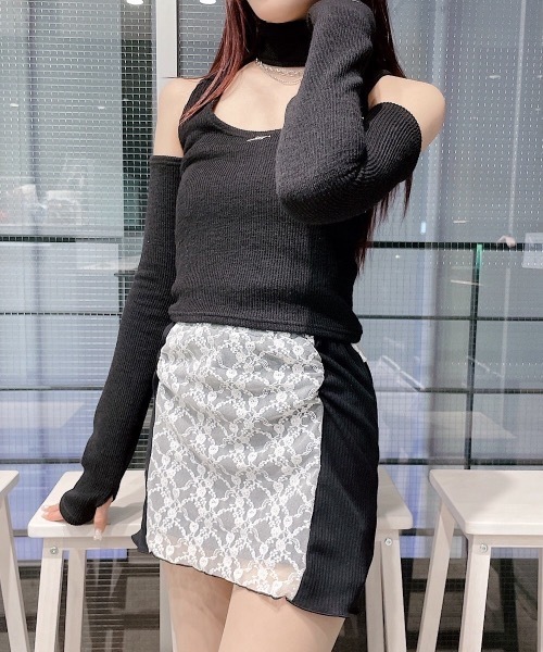 lilLilly（リルリリー）の「バイカラーリブミニスカート（スカート・レディース・ピンク/ミント/ブラック/ホワイト・FREE）」の19枚目の写真