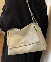 フェイクレザーチェーンショルダーバッグ