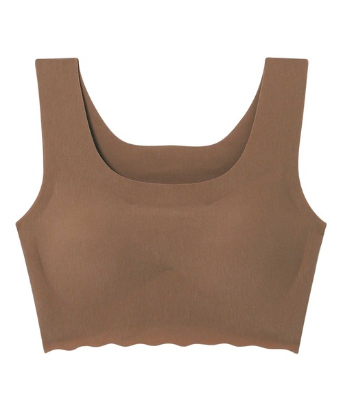 une nana cool(ウンナナクール)の「汗消臭 綿混フラット仕上げ ノンワイヤーブラ(ブラジャー・レディース・サーモンピンク/ミント/チョコ/グリーン/ネイビー・LL/M/L)」の2枚目の写真