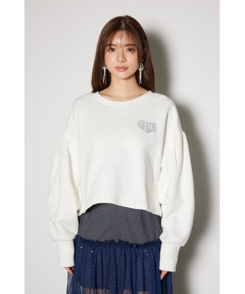 rienda（リエンダ）の「ラインストーンロゴスウェットトップス　トレーナー（スウェット・レディース・ライトピンク/ライトイエロー/ホワイト・FREE）」の19枚目の写真