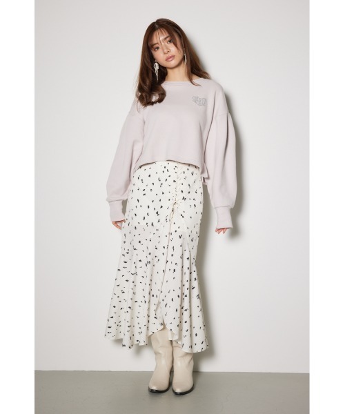 rienda（リエンダ）の「ラインストーンロゴスウェットトップス　トレーナー（スウェット・レディース・ライトピンク/ライトイエロー/ホワイト・FREE）」の9枚目の写真