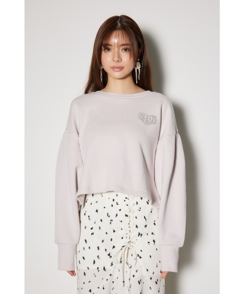 rienda（リエンダ）の「ラインストーンロゴスウェットトップス　トレーナー（スウェット・レディース・ライトピンク/ライトイエロー/ホワイト・FREE）」の11枚目の写真