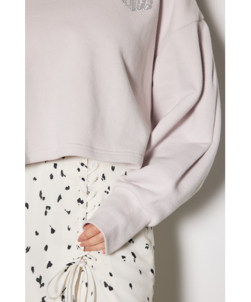 rienda（リエンダ）の「ラインストーンロゴスウェットトップス　トレーナー（スウェット・レディース・ライトピンク/ライトイエロー/ホワイト・FREE）」の16枚目の写真