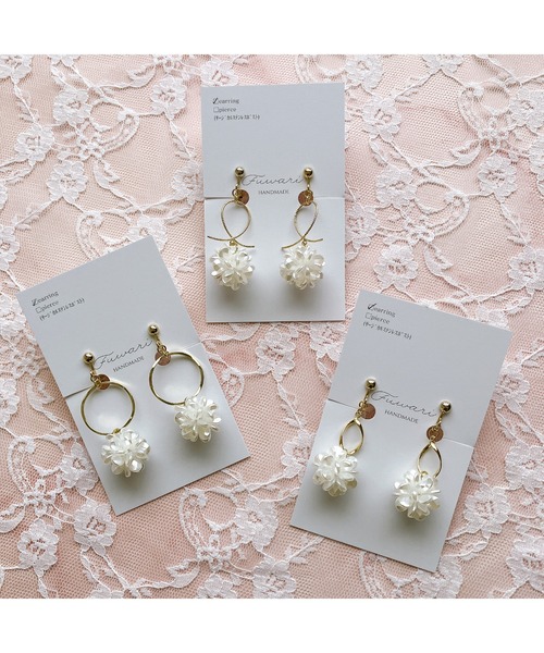 tone(トーン)の「【fuwari】華やか フラワーボール イヤリング(MA)(イヤリング・レディース・B/A/C・FREE)」の7枚目の写真