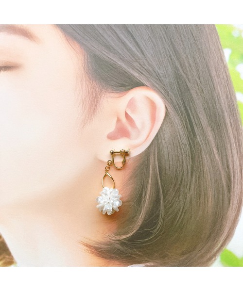 kuro♪♡13点イヤリング+おまけイヤリング+4 Something BLUE_ Freedom earrings _ Baroque Pearl_WHT / Happy