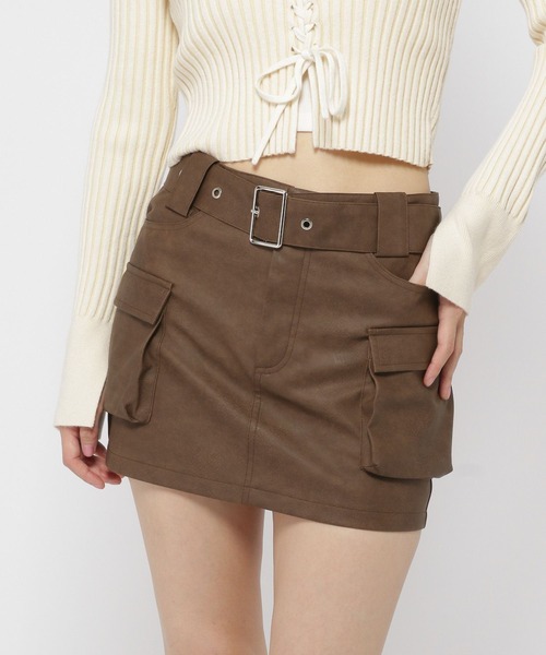 セール】3.3 Field Trip／フェイクレザーミニスカート（裏地あり