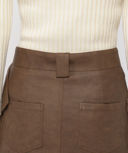 3.3 Field Trip （3.3フィールドトリップ）の「3.3 Field Trip／フェイクレザーミニスカート（裏地あり）（スカート・レディース・グレー/ブラウン・FREE）」の18枚目の写真