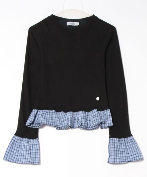 i-dare(アイディア)の「【i-dare】フェイク レイヤード 長袖 トップス(Tシャツ/カットソー・レディース・ブラック/グレー・SMALL/MEDIUM/LARGE)」の4枚目の写真